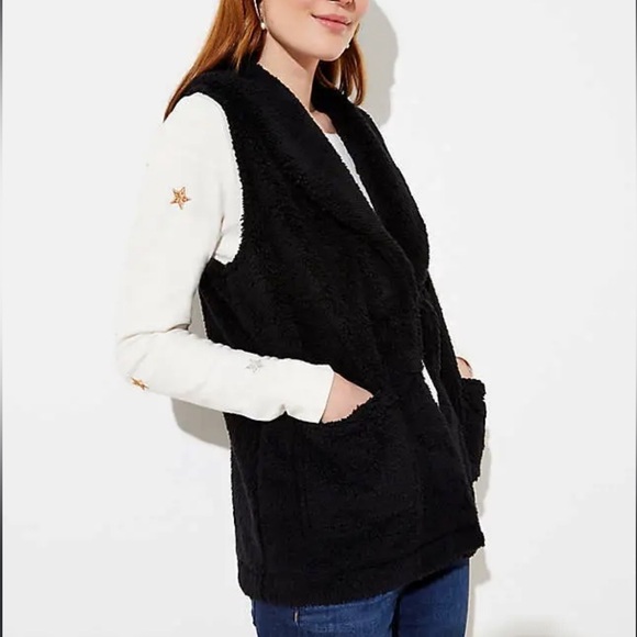 NWT  LOFT Faux Sherpa Vest - Picture 1 of 7